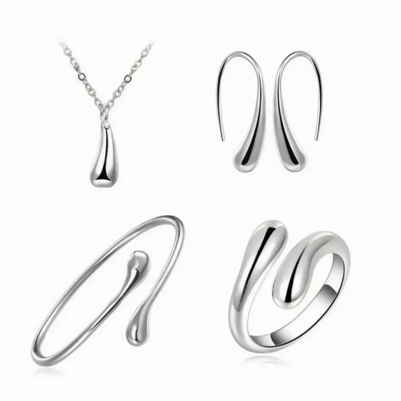 BOGO Sterling Silver Bracelet Necklace Earrings Ring - Picture 3 of 6